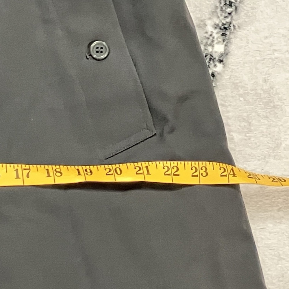 Burberrys London Womens 10 Long Rain Coat Gray Hidden Button Made In England - Picture 6 of 16